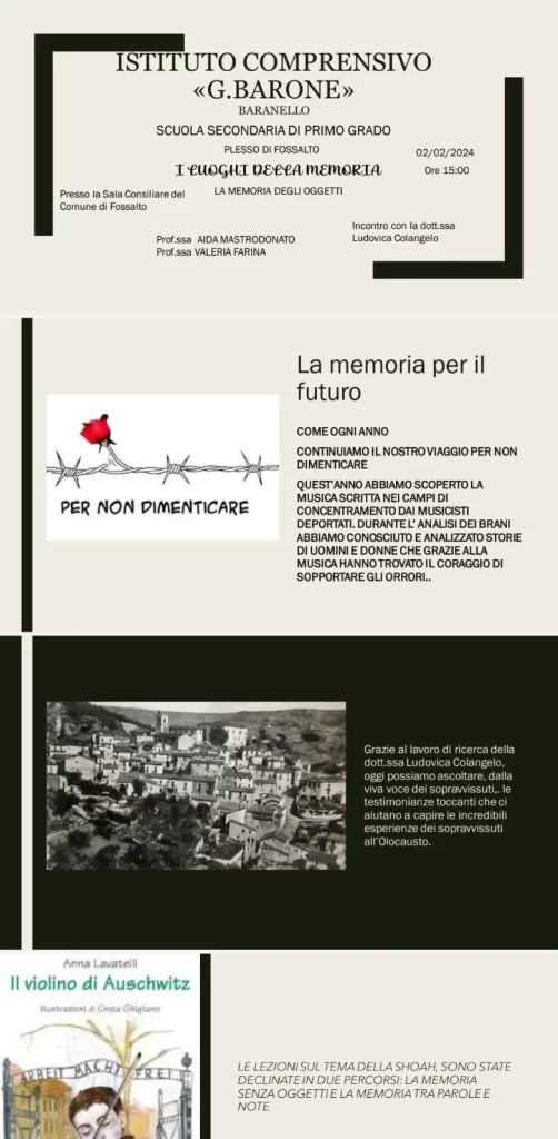 La Giornata della Memoria- Scuola Secondaria di Fossalto